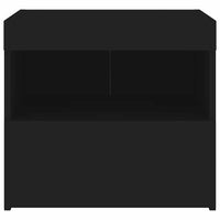 Comodini con Luci LED 2pz-Set di 2 Tavolino da notte Neri 50x40x45 cm