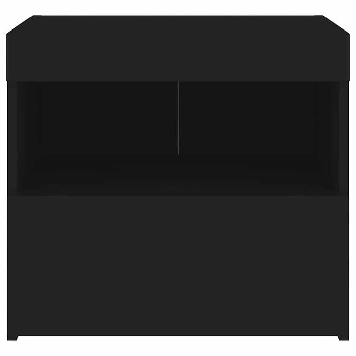 Comodini con Luci LED 2pz-Set di 2 Tavolino da notte Neri 50x40x45 cm