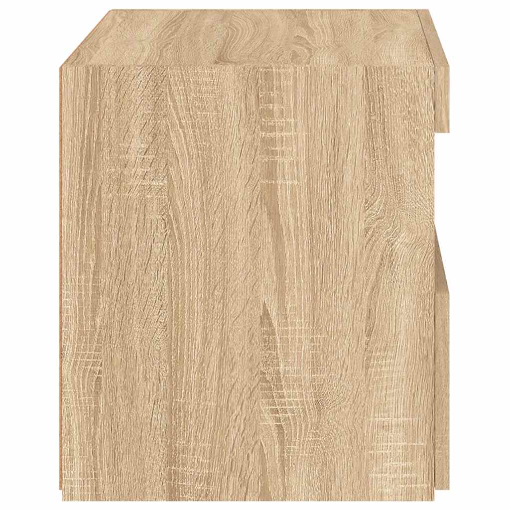 Comodino con Luci LED-Tavolino da notte Rovere Sonoma 50x40x45 cm