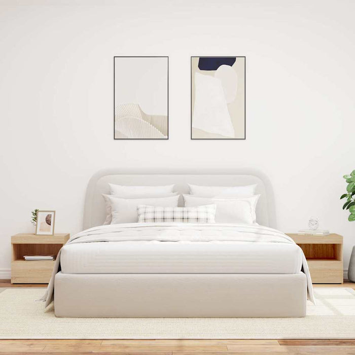 Comodini con Luci LED 2pz-Set di 2 Tavolino da notte Rovere Sonoma 50x40x45 cm