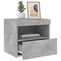 Comodino con Luci LED Grigio Cemento 50x40x45 cm 836769