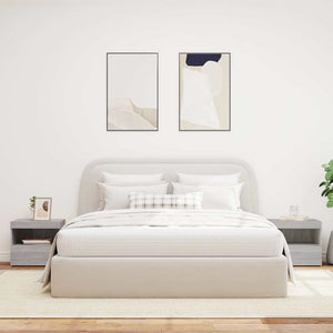 Comodini con Luci LED 2pz-Set di 2 Tavolino da notte Grigio Sonoma 50x40x45 cm