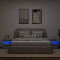 Comodini con Luci LED 2pz Grigio Sonoma 50x40x45 cm 836774
