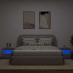 Comodini con Luci LED 2pz Grigio Sonoma 50x40x45 cm 836774