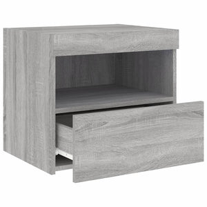 Comodini con Luci LED 2pz Grigio Sonoma 50x40x45 cm 836774