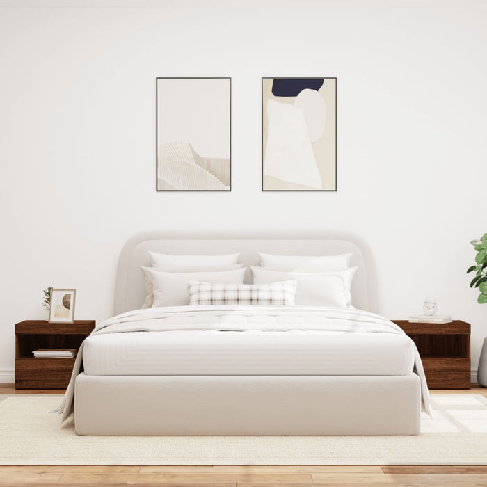 Comodini con Luci LED 2pz Rovere Marrone 50x40x45 cm 836776