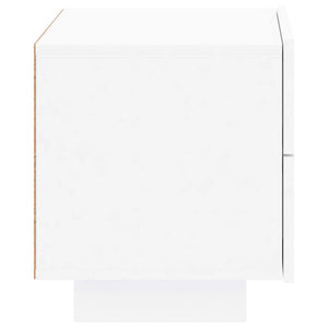 Comodino con Luci LED-Tavolino da notte Bianco 70x36x40,5 cm