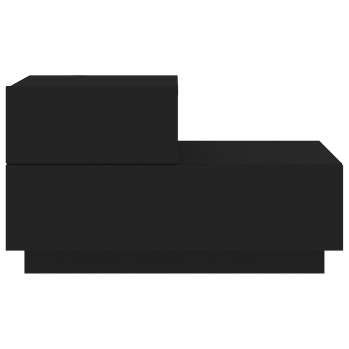Comodino con Luci LED Nero 70x36x40,5 cm 836778