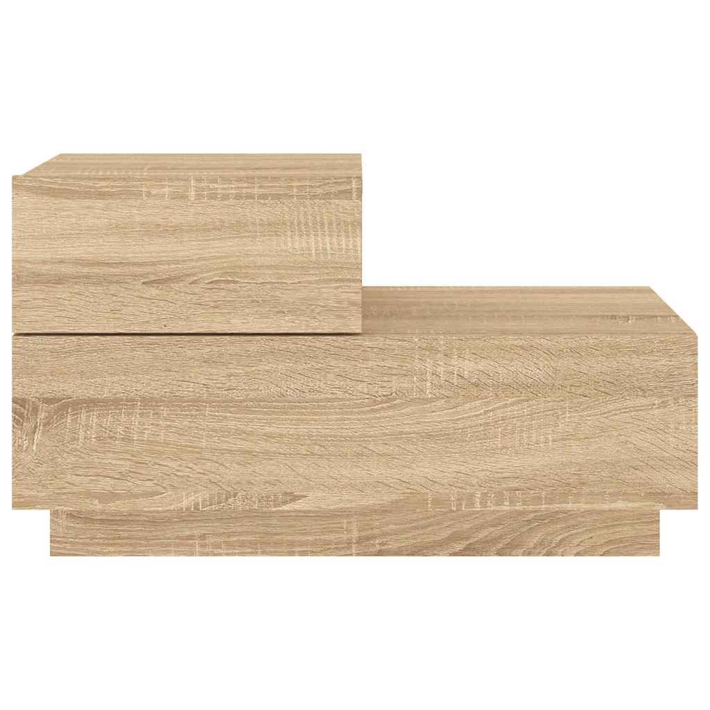 Comodino con Luci LED-Tavolino da notte Rovere Sonoma 70x36x40,5 cm