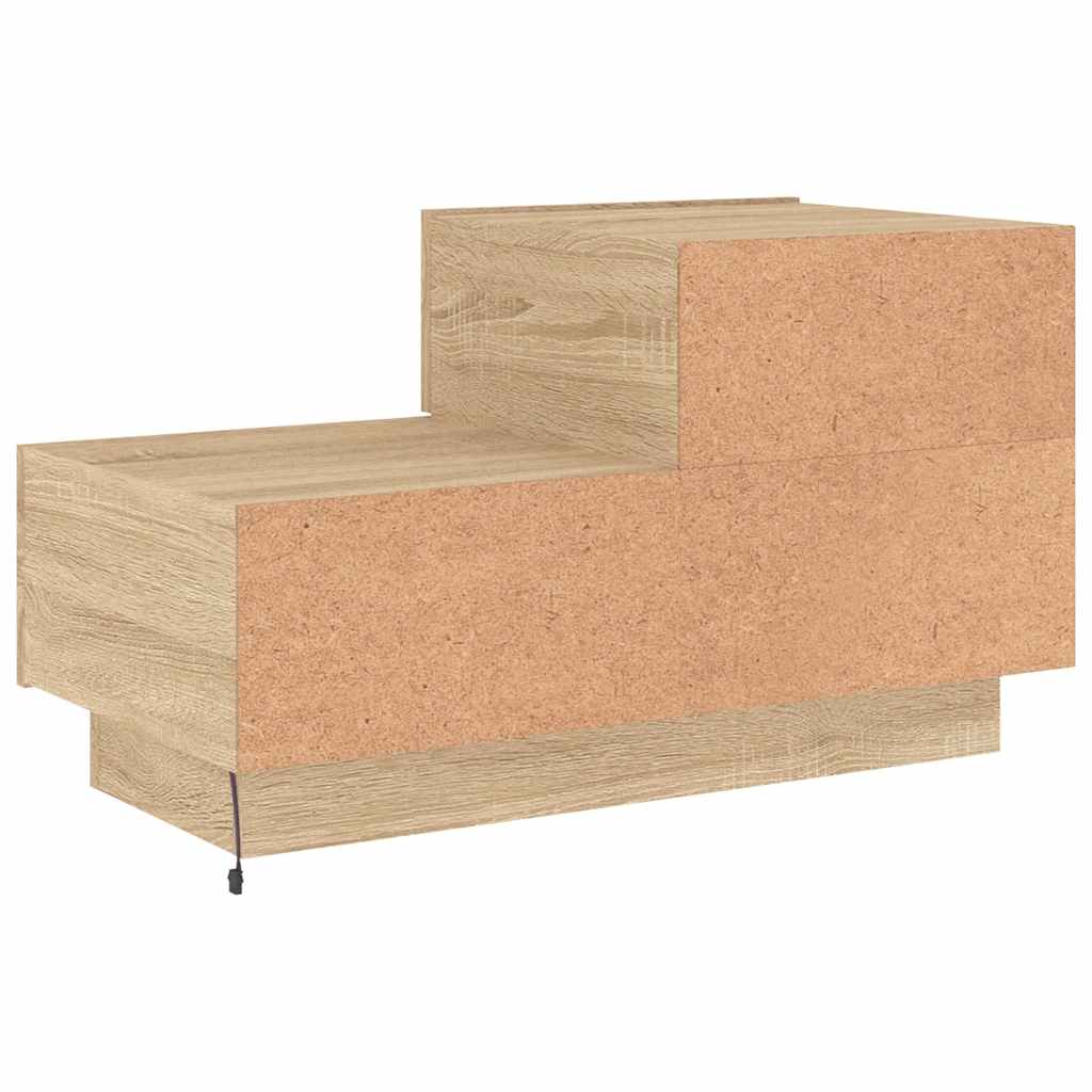 Comodino con Luci LED-Tavolino da notte Rovere Sonoma 70x36x40,5 cm