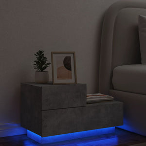 Comodino con Luci LED Grigio Cemento 70x36x40,5 cmcod mxl 109156