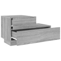 Comodino con Luci LED-Tavolino da notte Grigio Sonoma 70x36x40,5 cm