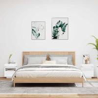 Comodini con Luci LED 2pz-Set di 2 Tavolino da notte Bianchi 40x39x48,5 cm