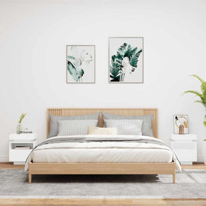 Comodini con Luci LED 2pz Bianchi 40x39x48,5 cmcod mxl 132785