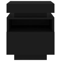 Comodino con Luci LED Nero 40x39x48,5 cm