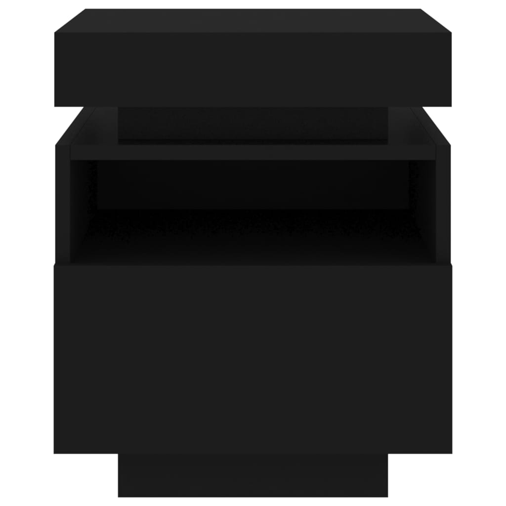 Comodino con Luci LED Nero 40x39x48,5 cm 836786