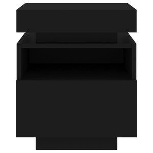 Comodino con Luci LED Nero 40x39x48,5 cm 836786