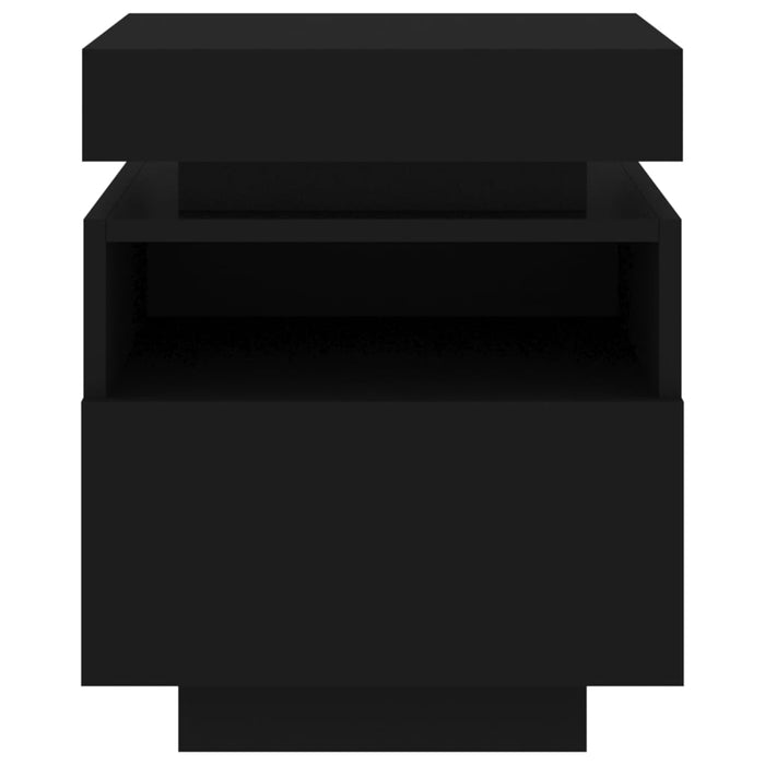 Comodino con Luci LED Nero 40x39x48,5 cm 836786