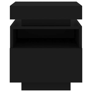 Comodini con Luci LED 2pz Neri 40x39x48,5 cm 836787