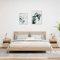 Comodini con Luci LED 2pz-Set di 2 Tavolino da notte Rovere Sonoma 40x39x48,5 cm