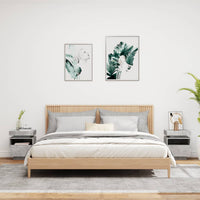 Comodini con Luci LED 2pz Grigio Cemento 40x39x48,5 cm 836791