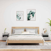 Comodini con Luci LED 2pz Grigio Sonoma 40x39x48,5 cm 836795