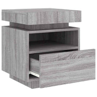 Comodini con Luci LED 2pz Grigio Sonoma 40x39x48,5 cm 836795