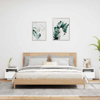 Comodini con Luci LED 2 pz-Set di 2 Tavolino da notte Bianchi 40x39x37 cm