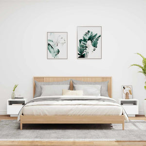 Comodini con Luci LED 2 pz-Set di 2 Tavolino da notte Bianchi 40x39x37 cm