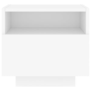 Comodini con Luci LED 2 pz-Set di 2 Tavolino da notte Bianchi 40x39x37 cm