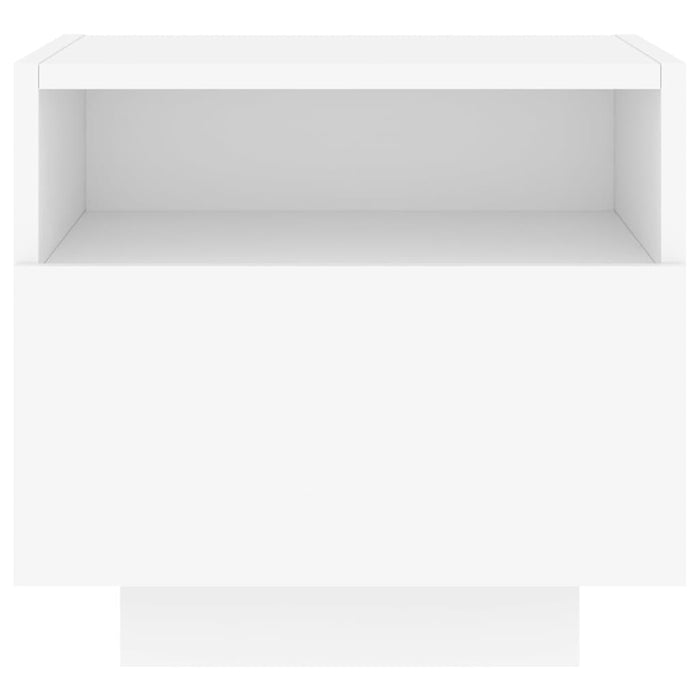 Comodini con Luci LED 2pz Bianchi 40x39x37 cm 836799