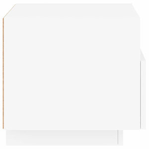 Comodini con Luci LED 2pz Bianchi 40x39x37 cm 836799