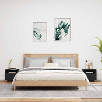 Comodini con Luci LED 2pz-Set di 2 Tavolino da notte Neri 40x39x37 cm