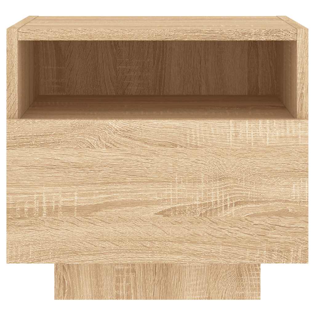 Comodini con Luci LED 2pz-Set di 2 Tavolino da notte Rovere Sonoma 40x39x37 cm