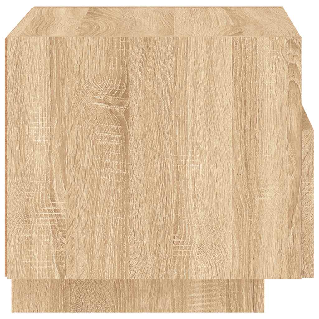 Comodini con Luci LED 2pz-Set di 2 Tavolino da notte Rovere Sonoma 40x39x37 cm