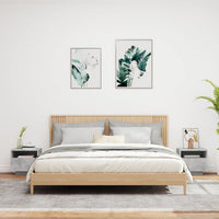 Comodini con Luci LED 2pz Grigio Cemento 40x39x37 cm 836805