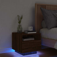 Comodino con Luci LED Rovere Marrone 40x39x37 cmcod mxl 109159