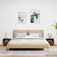 Comodini con Luci LED 2pz Rovere Marrone 40x39x37 cm 836811