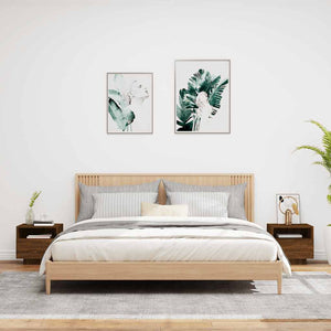 Comodini con Luci LED 2pz Rovere Marrone 40x39x37 cm 836811