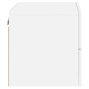 Comodino a Parete-Tavolino da notte con Luci LED Bianco 983630