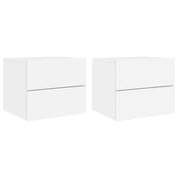 Comodini a Parete con Luci LED 2 pz Bianchicod mxl 84996