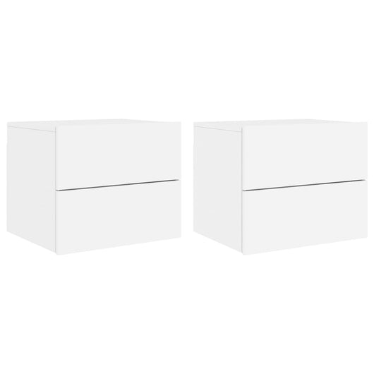 Comodini a Parete con Luci LED 2 pz Bianchicod mxl 84996