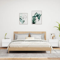 Comodini a Parete con Luci LED 2 pz Bianchicod mxl 84996