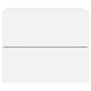 Comodini a Parete con Luci LED 2 pz Bianchi 836813