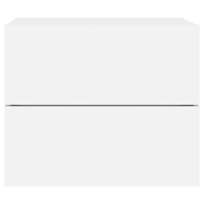 Comodini a Parete con Luci LED 2 pz Bianchi 836813