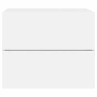 Comodini a Parete con Luci LED 2 pz-Set di 2 Tavolino da notte Bianchi