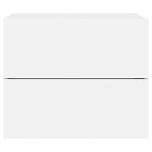 Comodini a Parete con Luci LED 2 pz-Set di 2 Tavolino da notte Bianchi