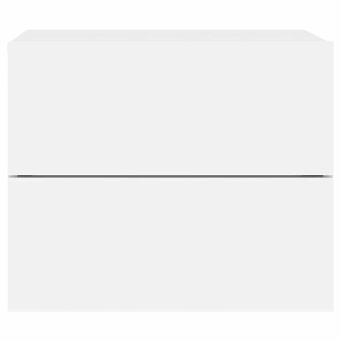 Comodini a Parete con Luci LED 2 pz-Set di 2 Tavolino da notte Bianchi