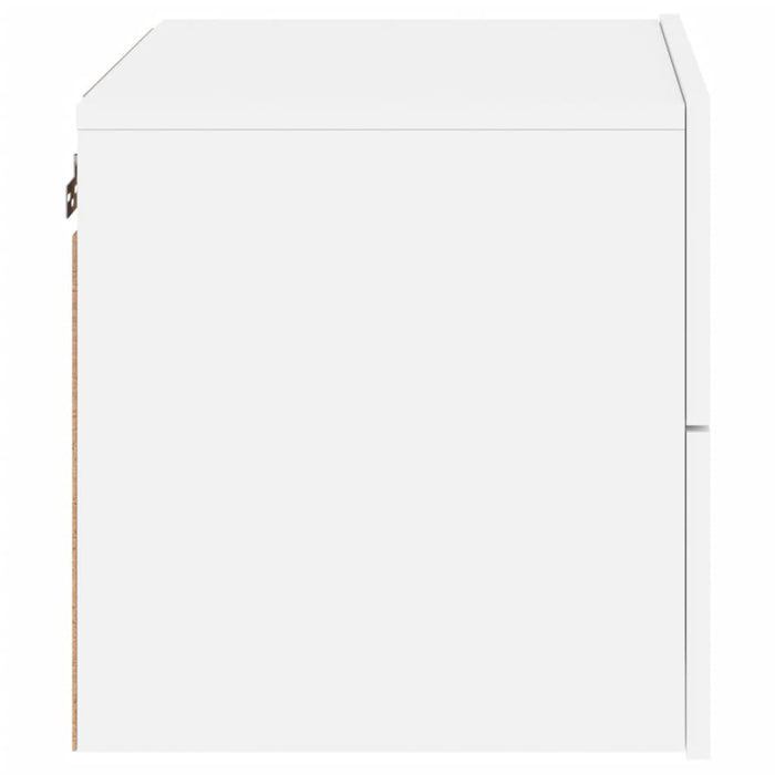 Comodini a Parete con Luci LED 2 pz Bianchi 836813