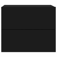 Comodino a Parete-Tavolino da notte con Luci LED Nero